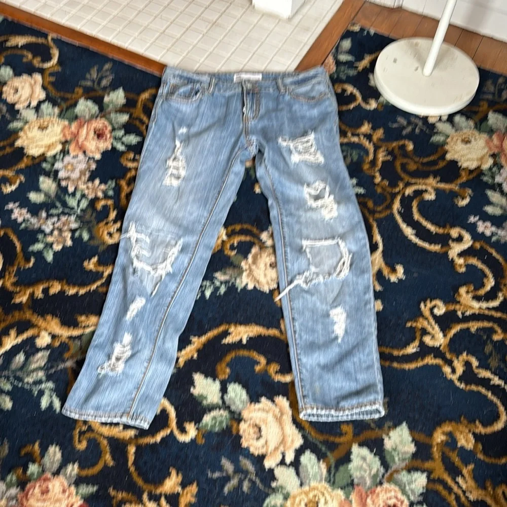 RSQ Brooklyn Slouch Cropped Jeans‎ with Distressed Details- worn a few times.